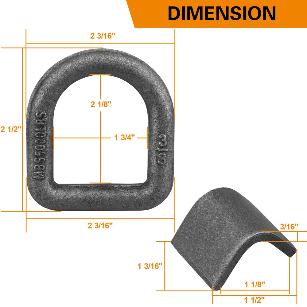 JOYOKYOPK D-ring bracket closeup demonstrates weld-on strength for trailers.