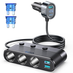JOYROOM 179W 7-in-1 car charger front view powering multiple devices on the go
