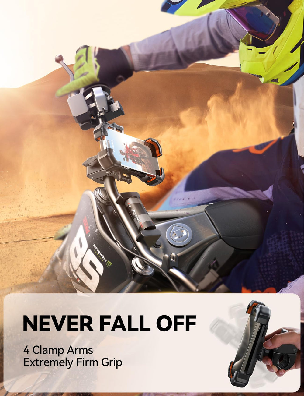 JOYROOM anti-shake mount keeps your phone steady on rough roads.