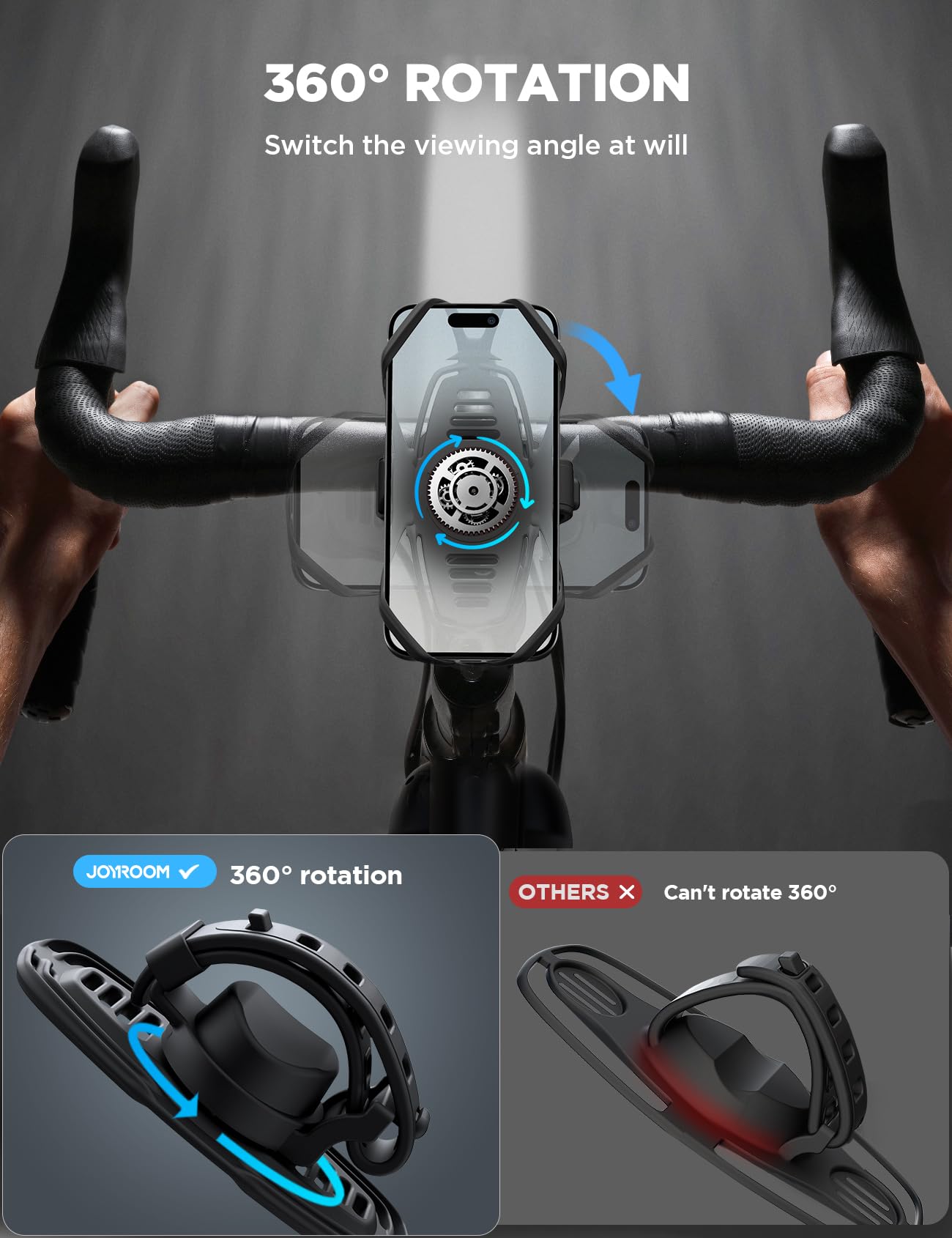 JOYROOM offers 360-degree rotation for landscape or portrait viewing on the go.