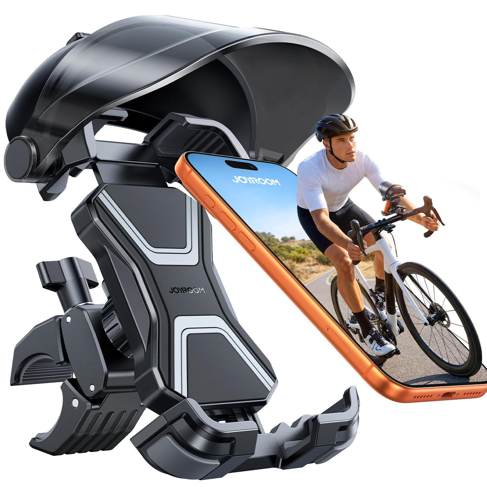 JOYROOM bike phone holder defeats glare for clear navigation in bright sun.