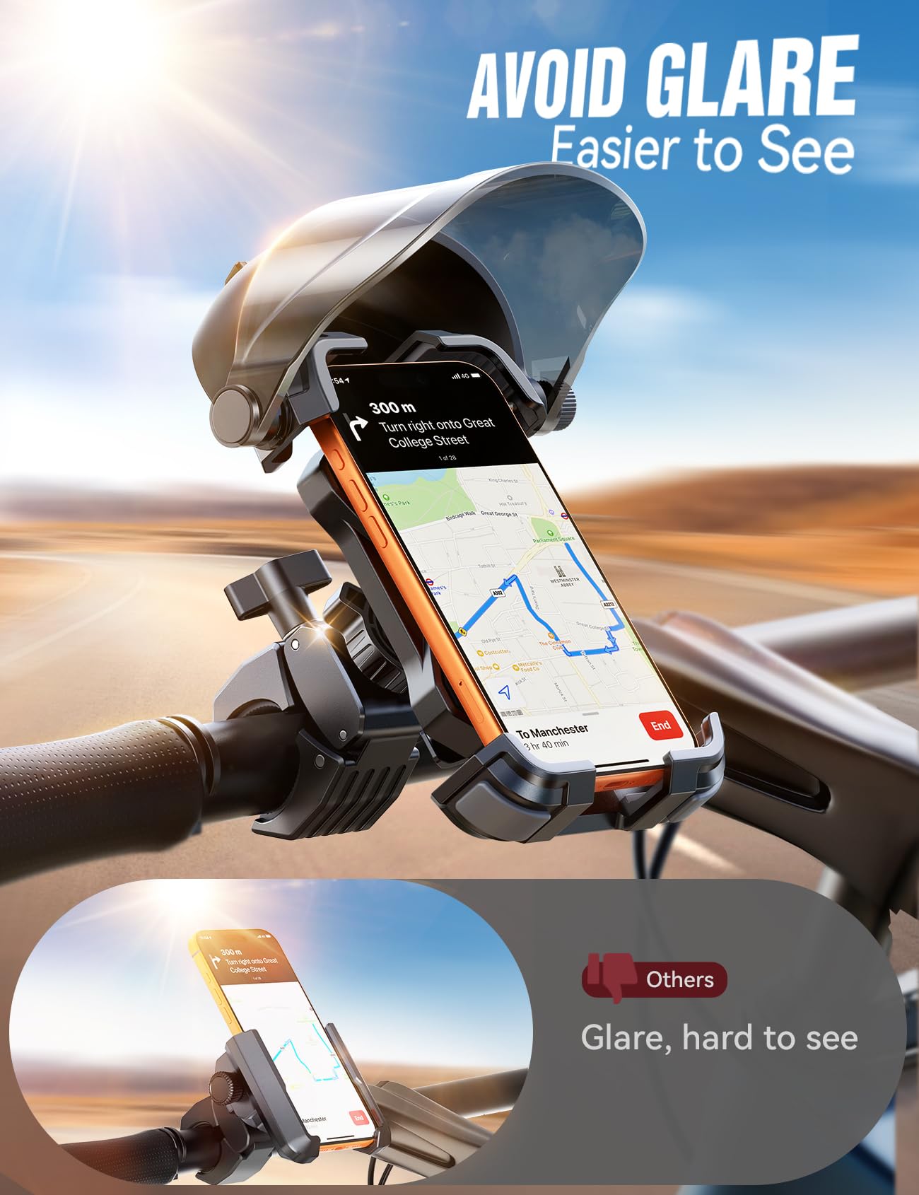 JOYROOM bike phone holder demonstrates heat dissipation to keep devices cooler on rides.