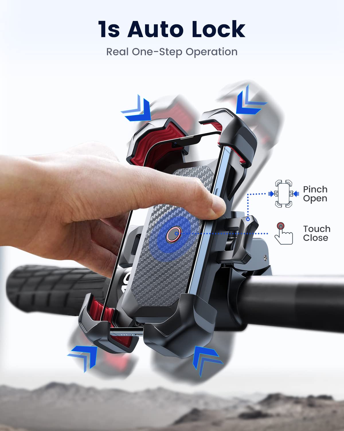 JOYROOM bike phone holder cushions grip to protect device on rough roads.