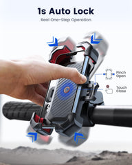JOYROOM bike phone holder cushions grip to protect device on rough roads.