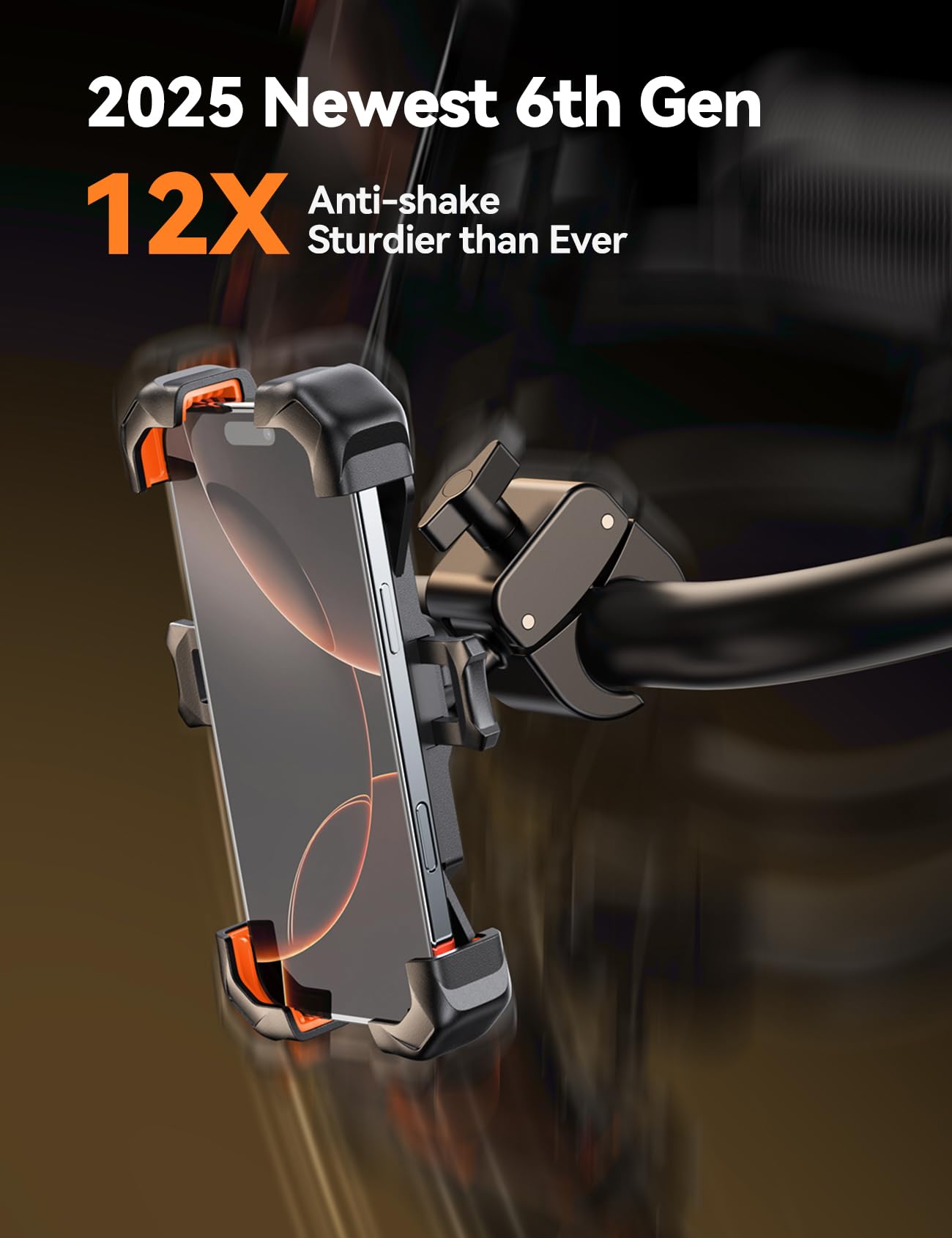 JOYROOM handlebar phone mount with 360-degree adjustment for ideal viewing.