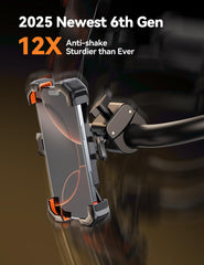 JOYROOM handlebar phone mount with 360-degree adjustment for ideal viewing.