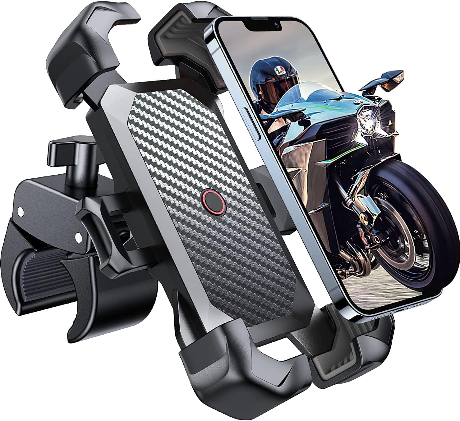 JOYROOM motorcycle mount demonstrating 1s auto lock for secure one-handed operation