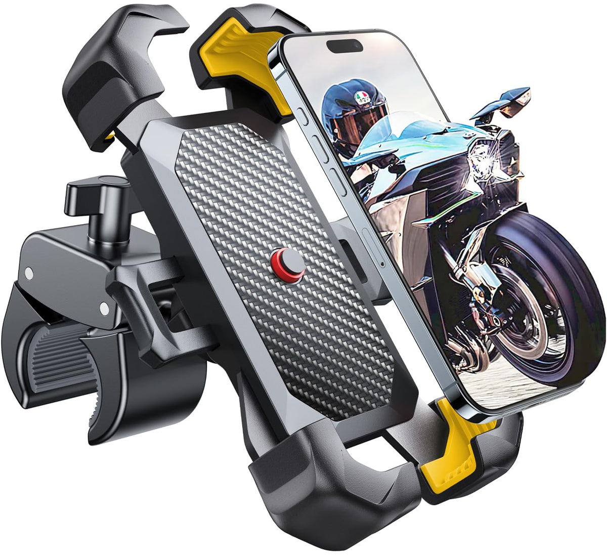 JOYROOM motorcycle phone mount with auto-lock feature for secure riding
