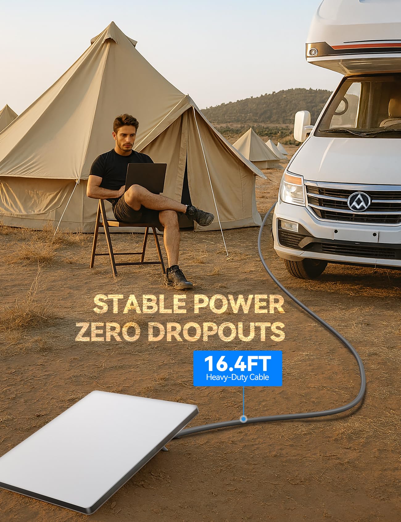 JOYROOM Starlink Mini car adapter with 16AWG low-impedance cable delivering stable power.