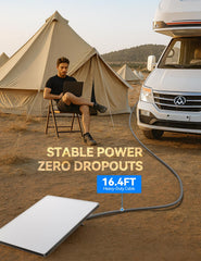 JOYROOM Starlink Mini car adapter with 16AWG low-impedance cable delivering stable power.