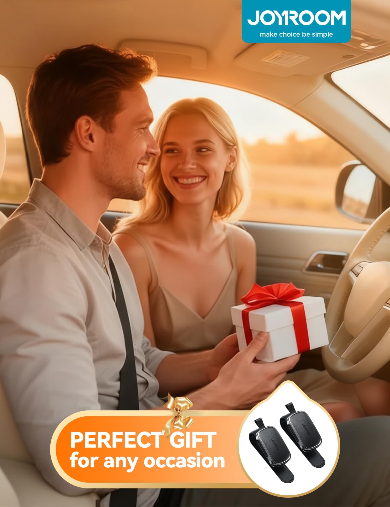 JOYROOM one-handed access holder on car visor for quick grab.