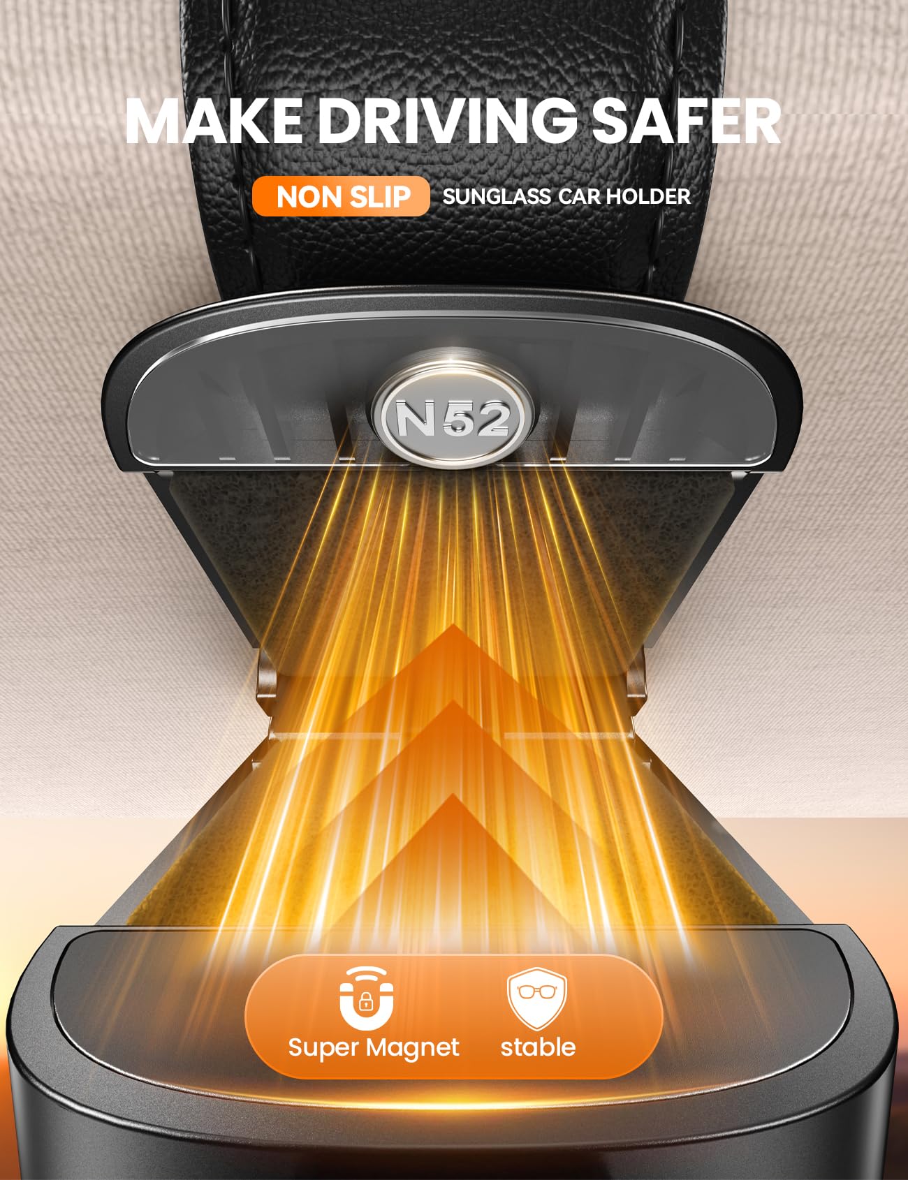 JOYROOM dedicated clip keeps sunglasses organized in the car.