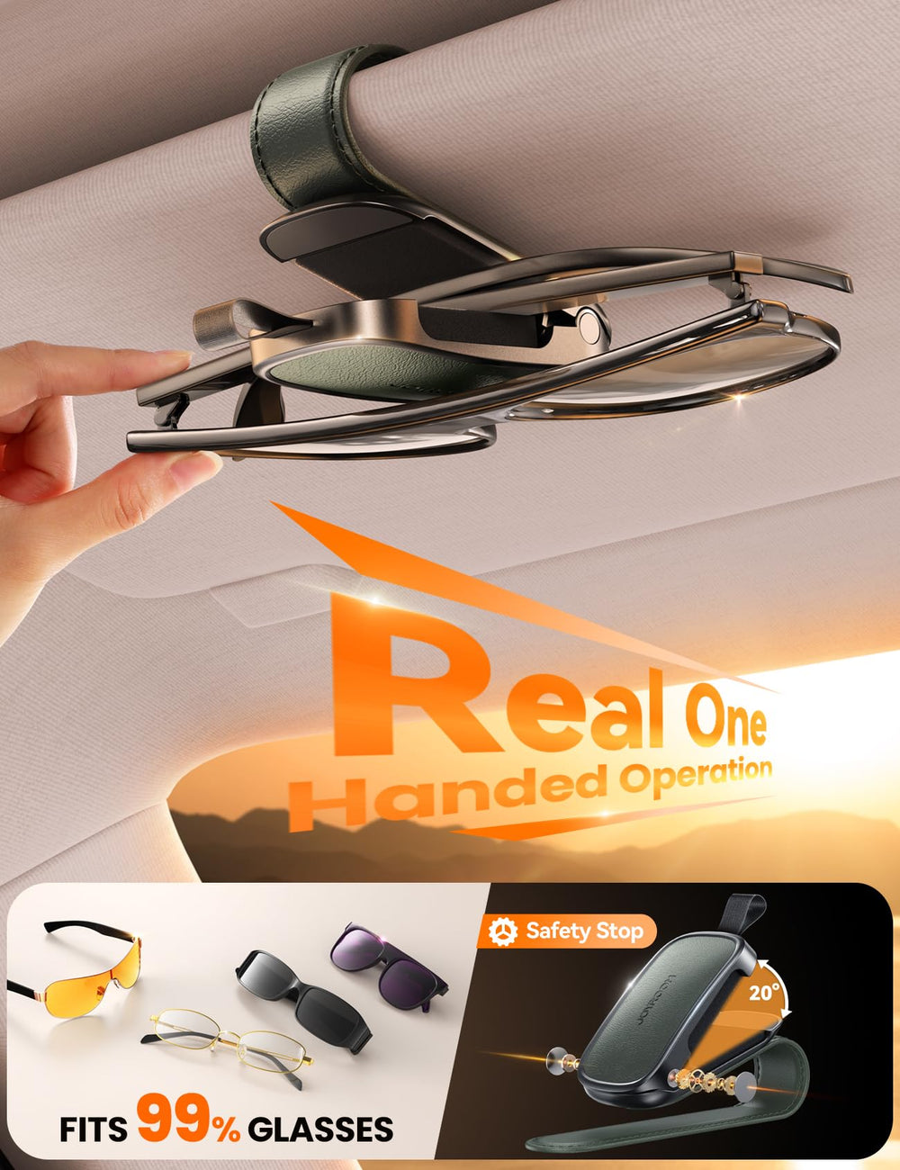 JOYROOM universal-visor fit works across most cars and SUVs.