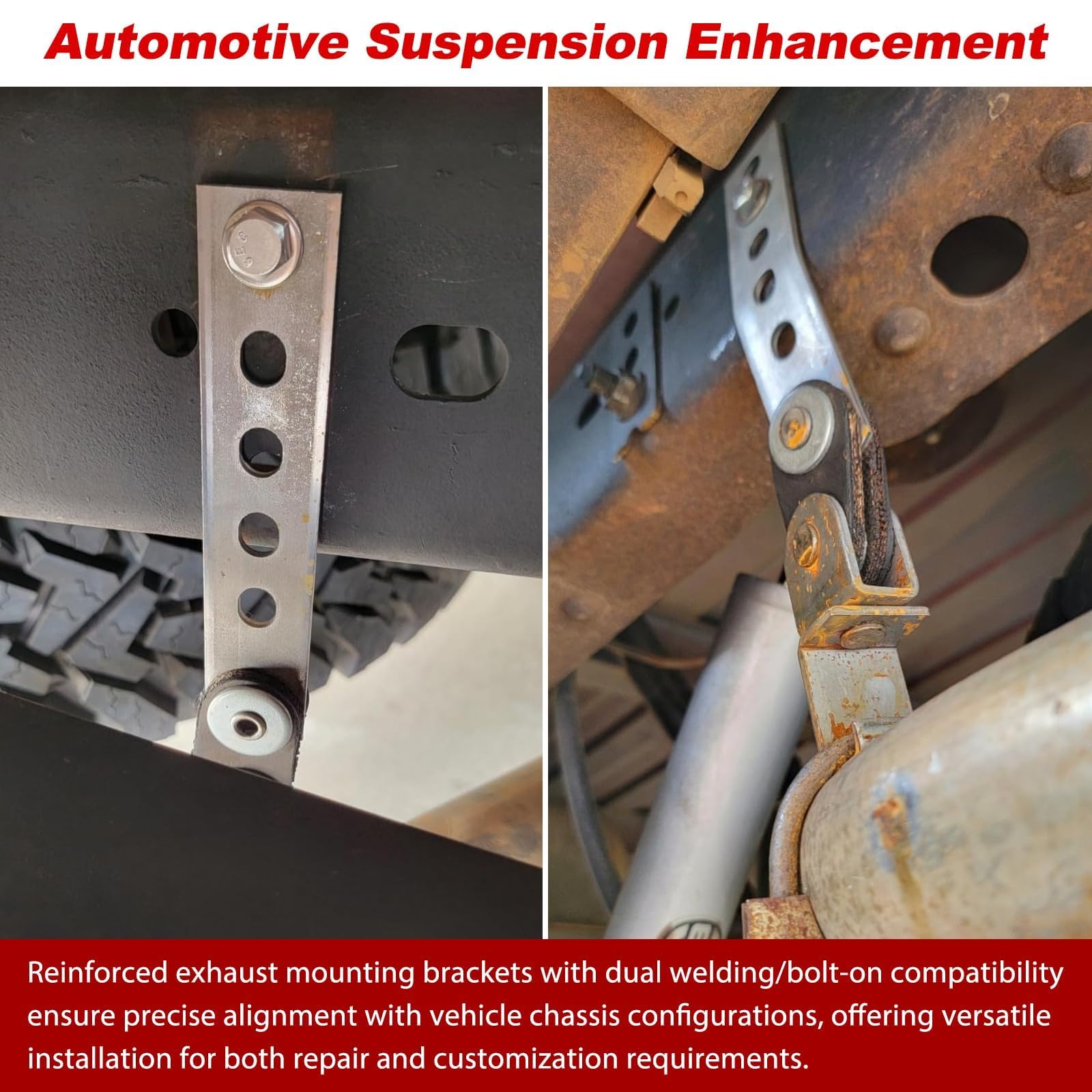 joytrace 2-pack swivel exhaust hangers side installation demonstrating flexible positioning