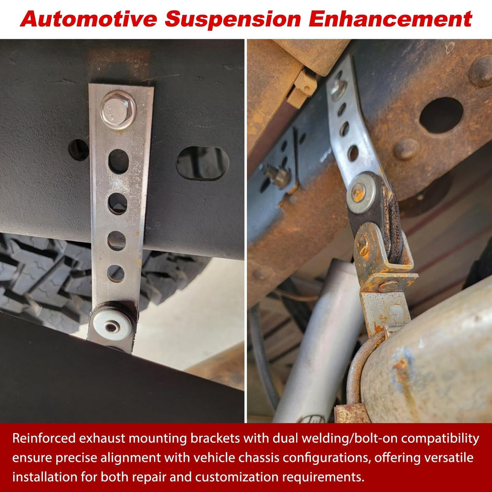 joytrace 2-pack swivel exhaust hangers side installation demonstrating flexible positioning