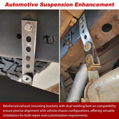 joytrace 2-pack swivel exhaust hangers side installation demonstrating flexible positioning
