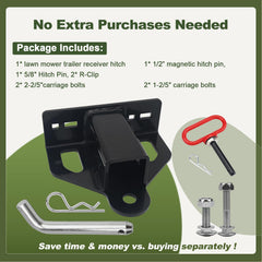 Joytrace hitch demonstrates universal bolt-on fit across brands and equipment.