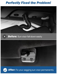 Joytutus aluminum sun visor clip close-up highlighting durable finish.