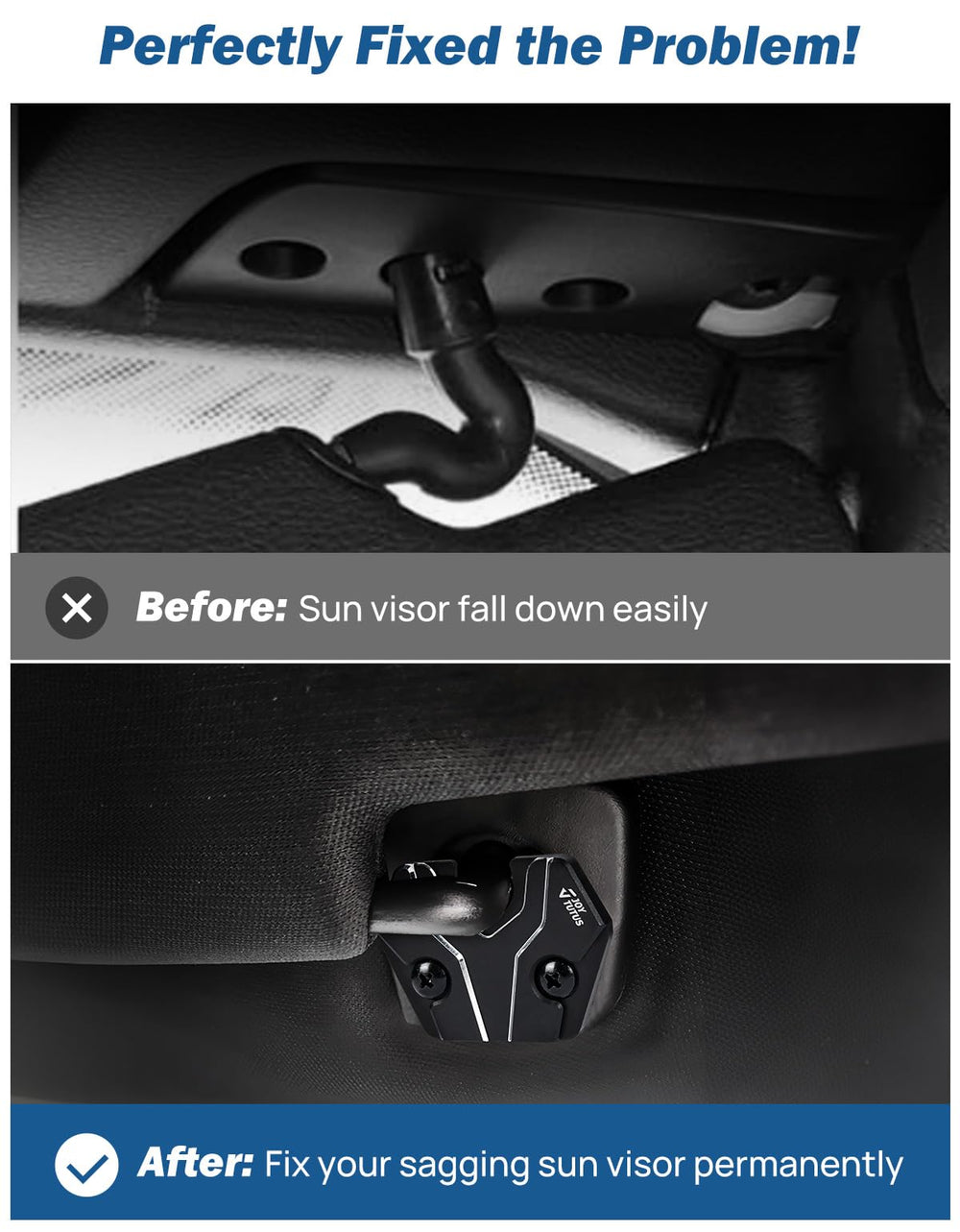 JOYTUTUS aluminum sun visor clip with black finish feels durable and premium.