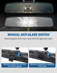 Anti-glare feature visible on JOYTUTUS mirror during night driving