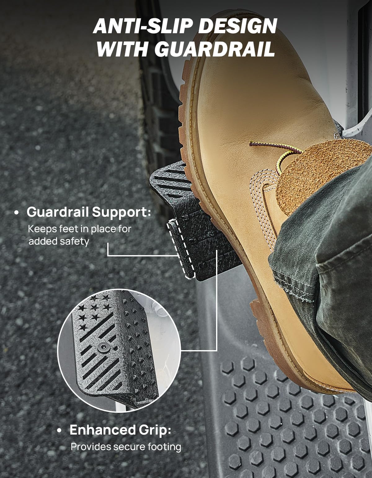 JOYTUTUS anti-slip rubber surface keeps feet secure on bumpy terrain