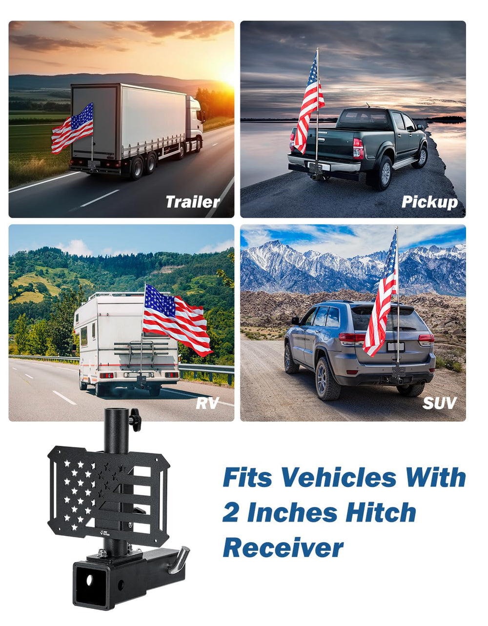 JOYTUTUS easy install: slide into 2-inch hitch receiver.