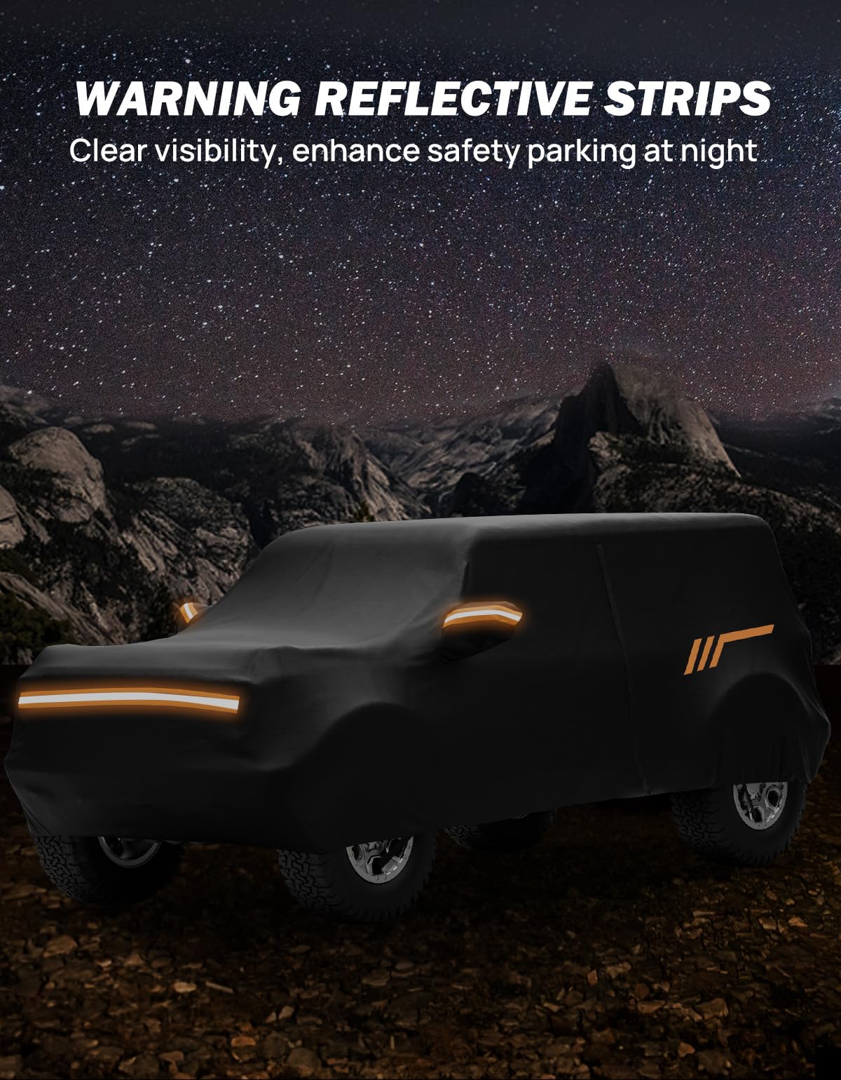 JOYTUTUS Bronco 4-Door cover folded for compact storage