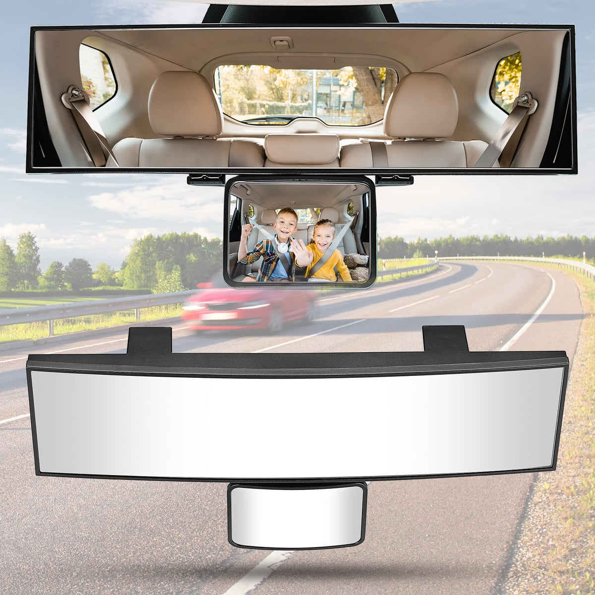 JOYTUTUS 11-inch rearview mirror with wider view for safer driving