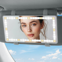 JOYTUTUS car sun visor vanity mirror with lights for precise makeup on the go