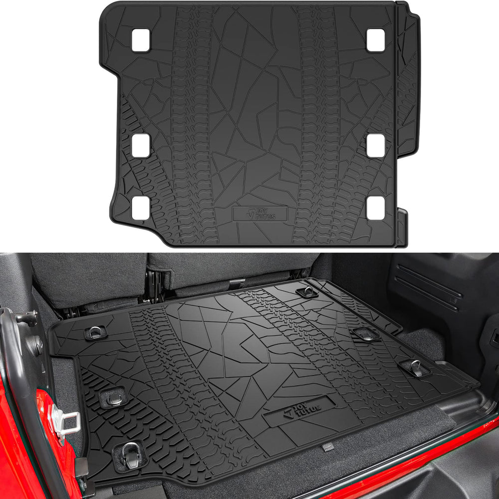 JOYTUTUS cargo mat for Wrangler JL trunk fit keeps the cargo area clean and protected.