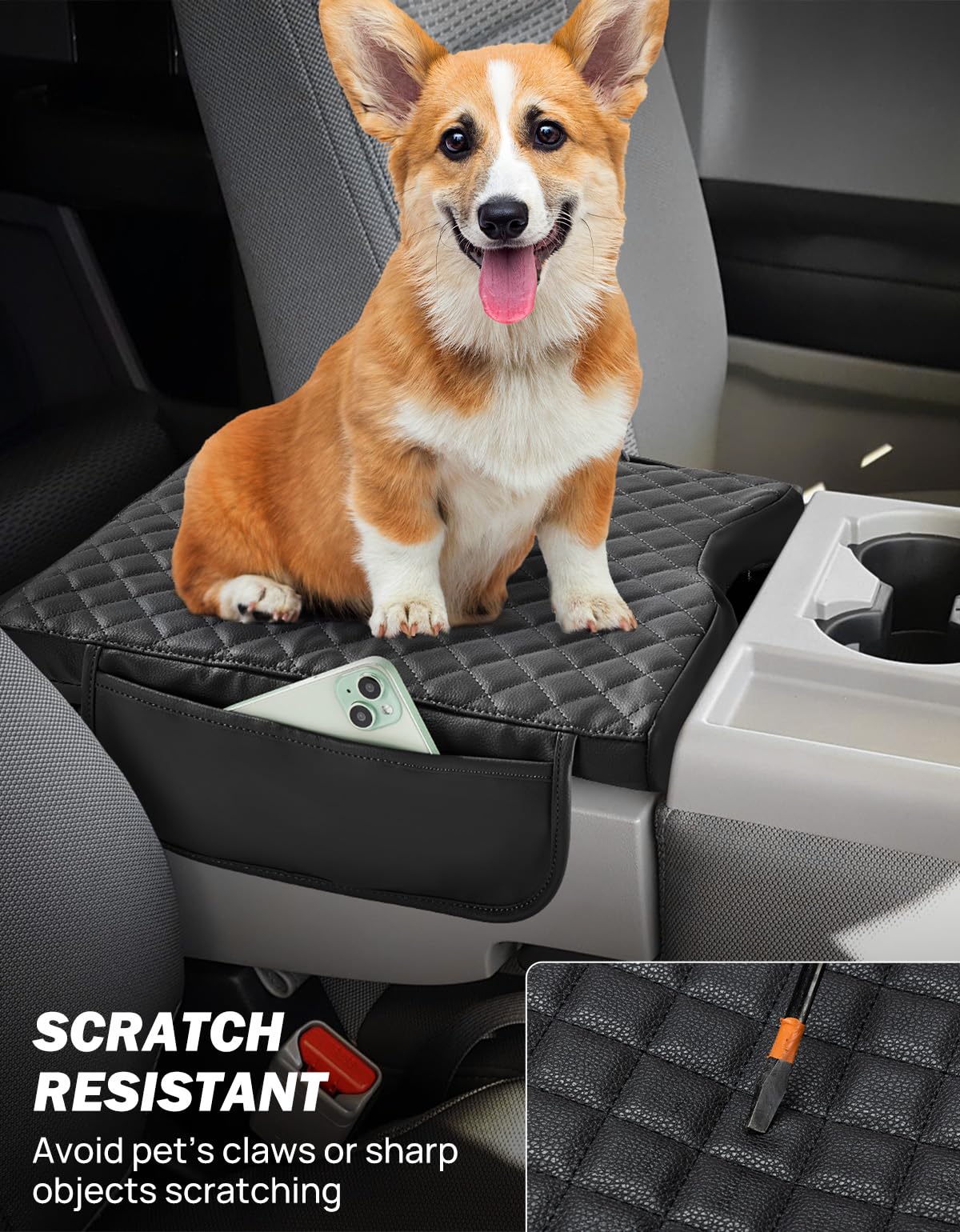 JOYTUTUS armrest comfort under a cushioned cover for relaxed driving