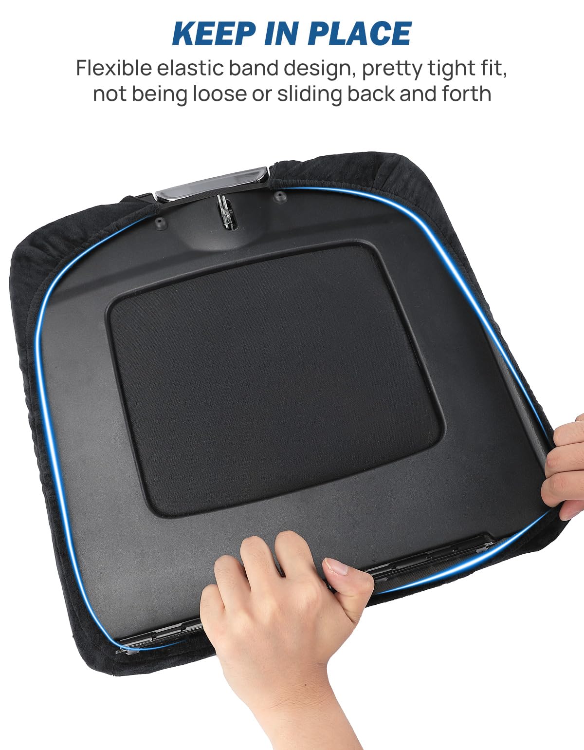 JOYTUTUS elastic-band fit image shows secure stay in place during driving