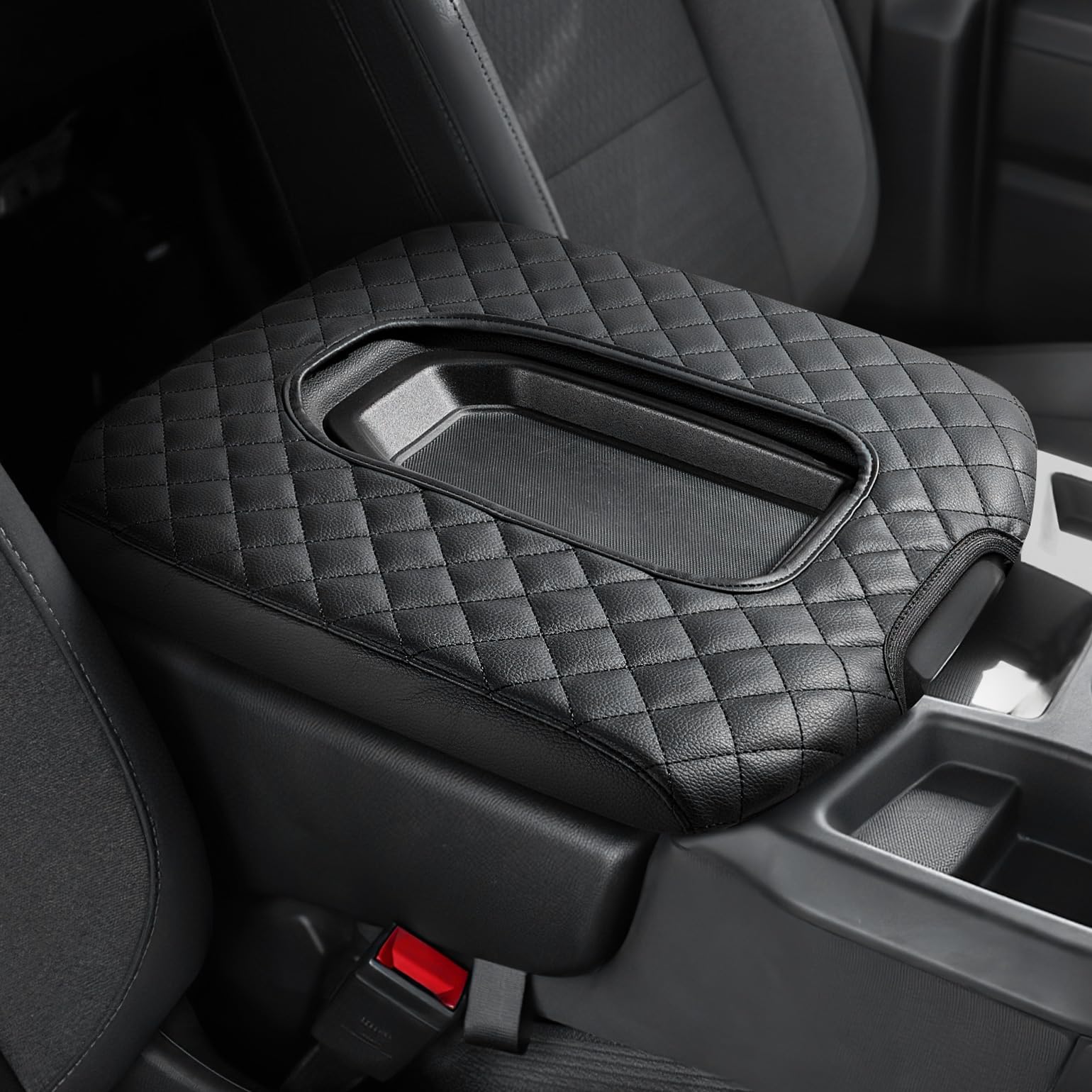 JOYTUTUS center console cover leather armrest for Silverado enhances driving comfort