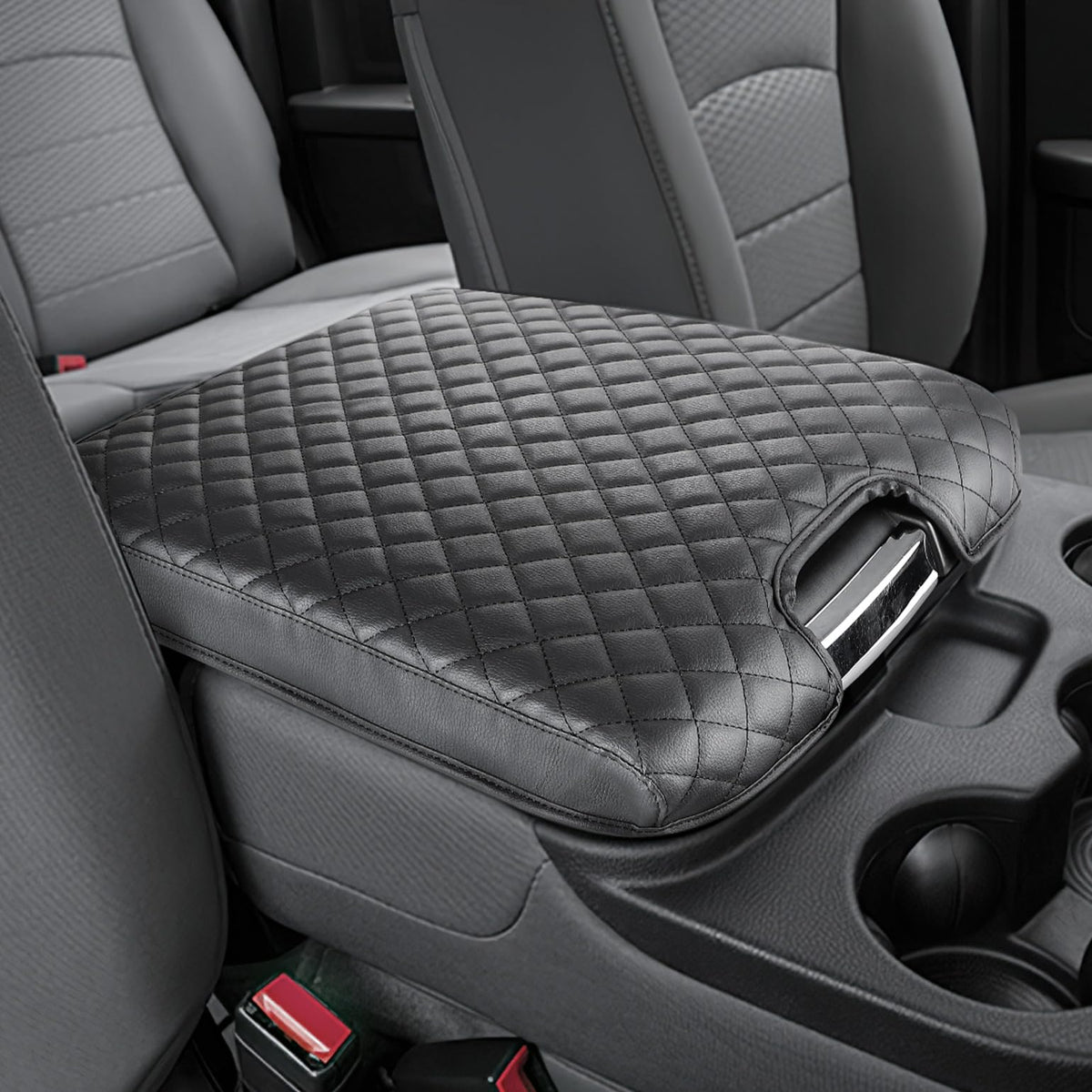 JOYTUTUS center console cover for Ram 1500 top view protects surface and improves comfort.