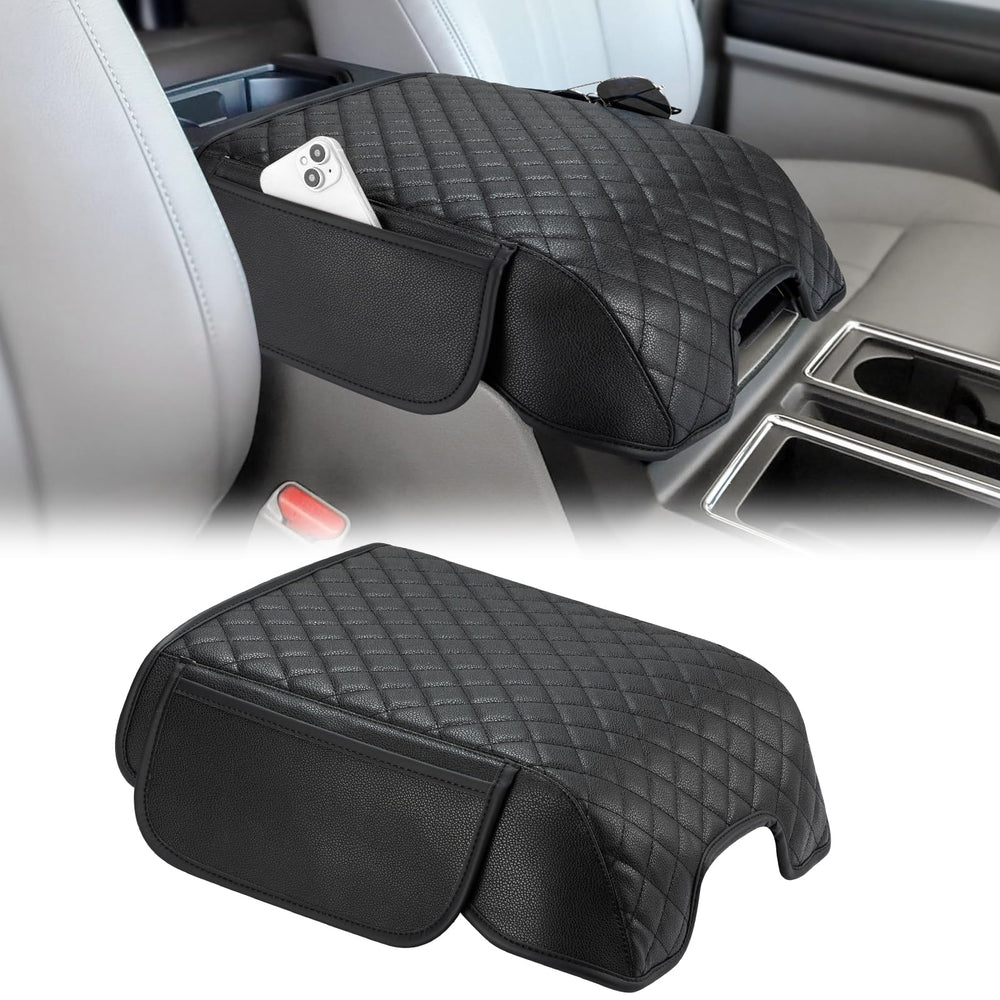 JOYTUTUS center console cover with side pockets keeps essentials organized during daily drives