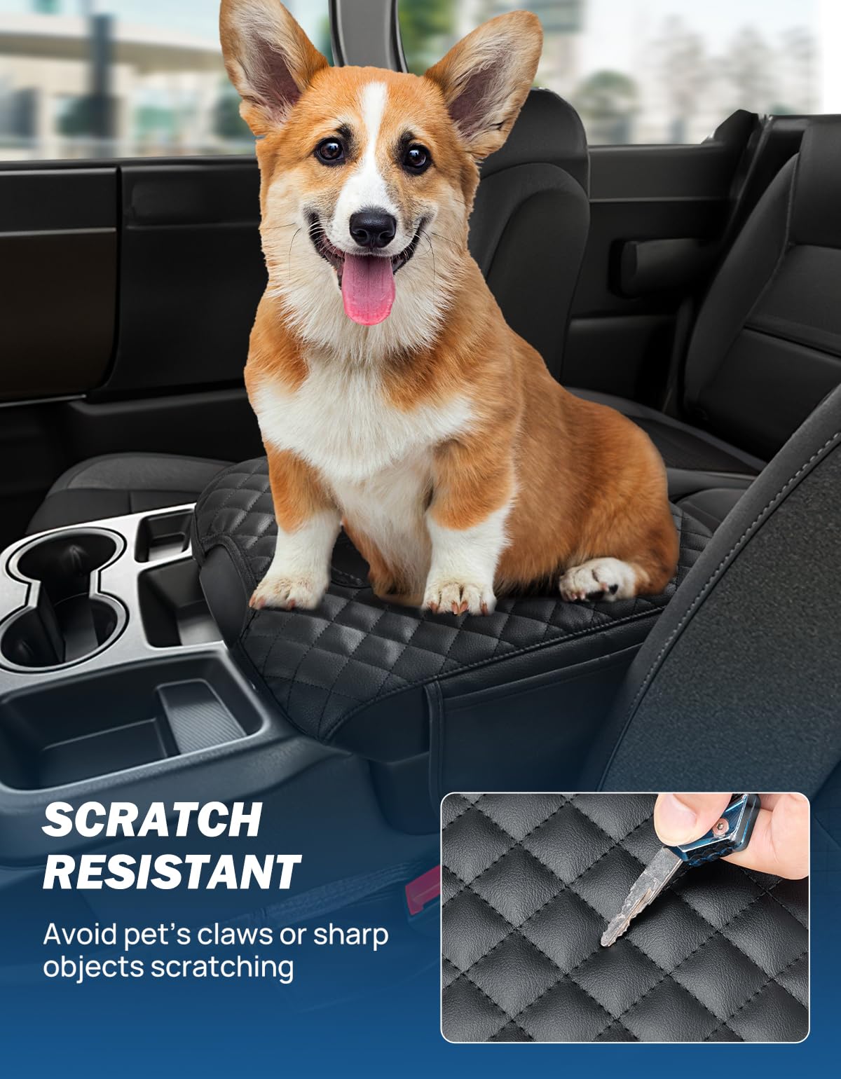 Joytutus center console latch-opening enables easy access to storage