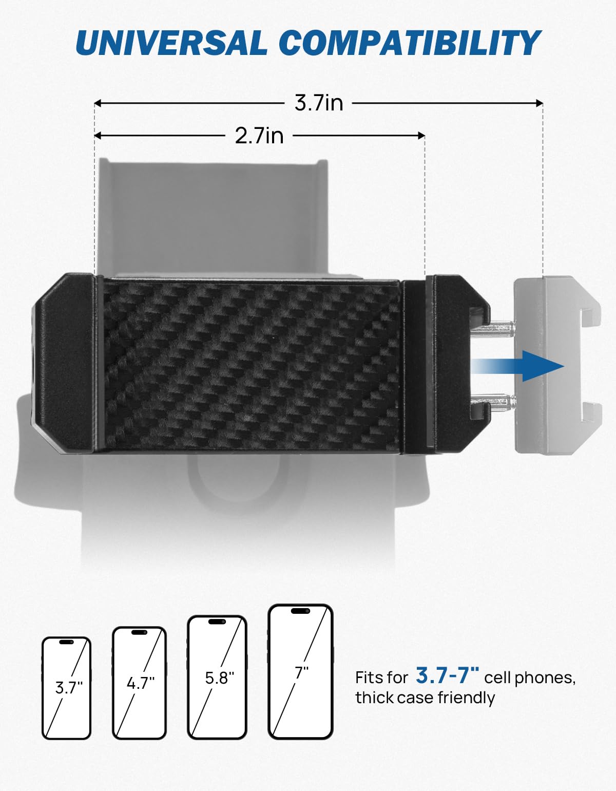 ABS cubby box with metal phone holder and soft sponge mats