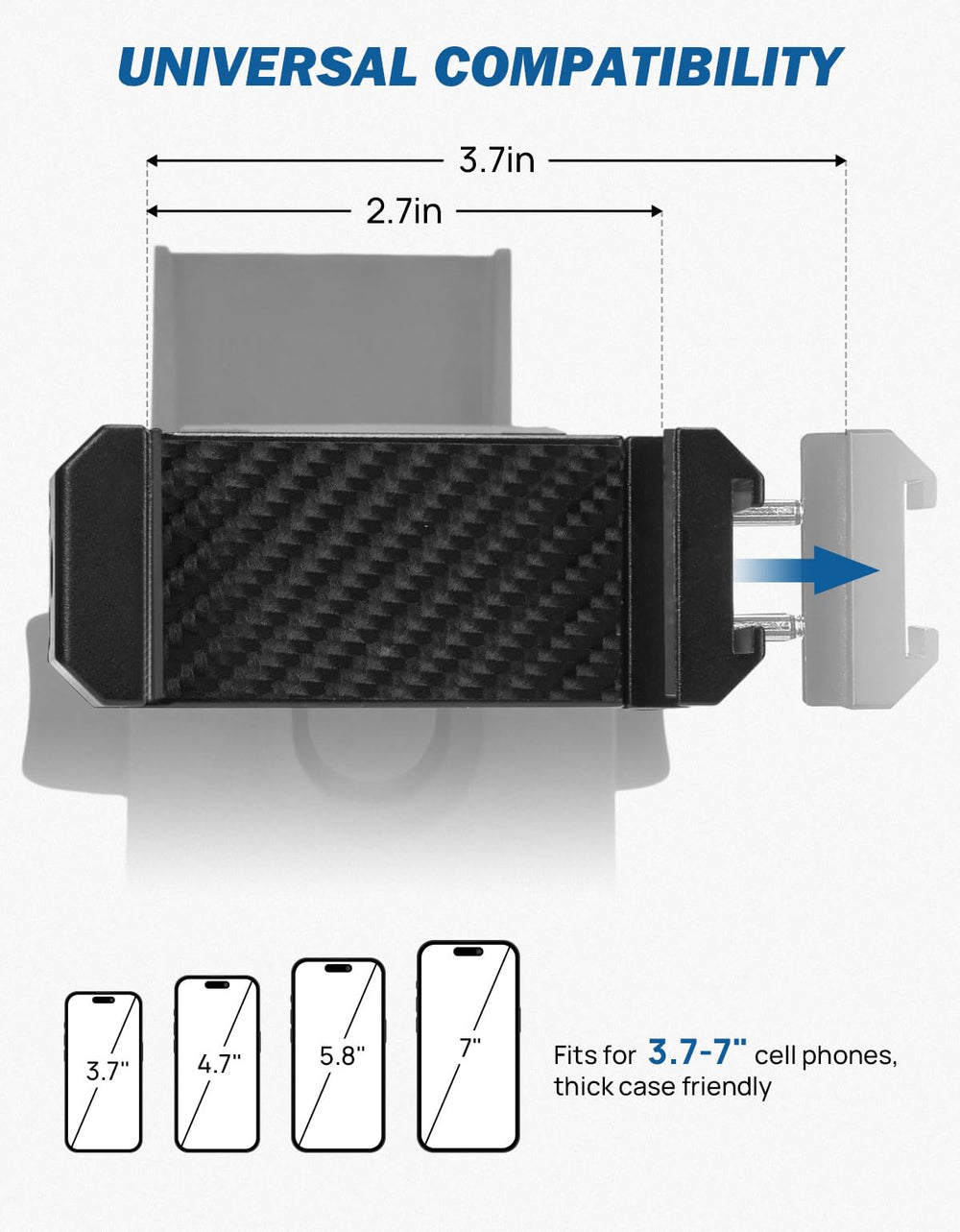 ABS cubby box with metal phone holder and soft sponge mats