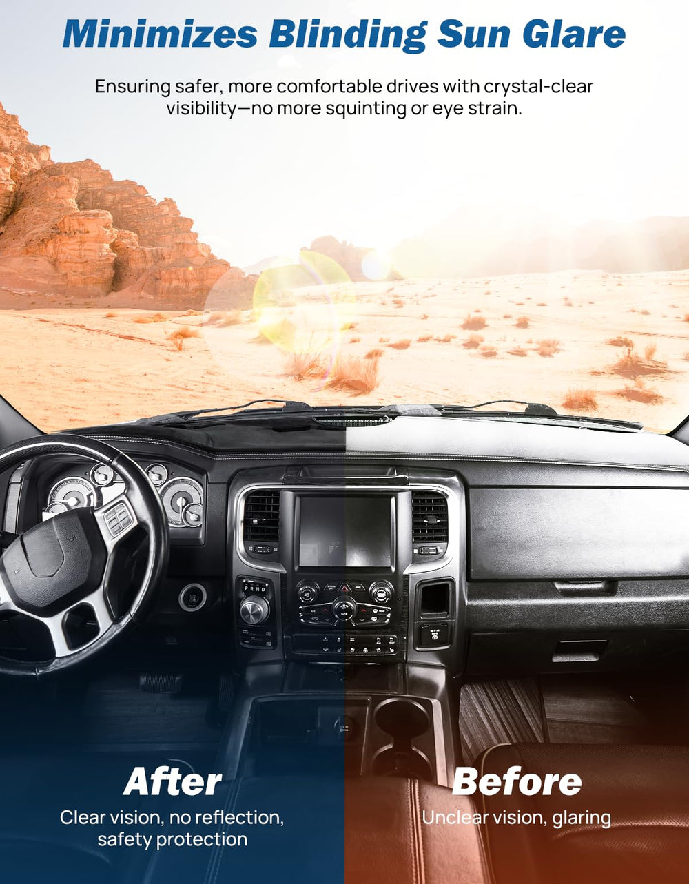 JOYTUTUS no-adhesive dash mat installs without sticky residue.