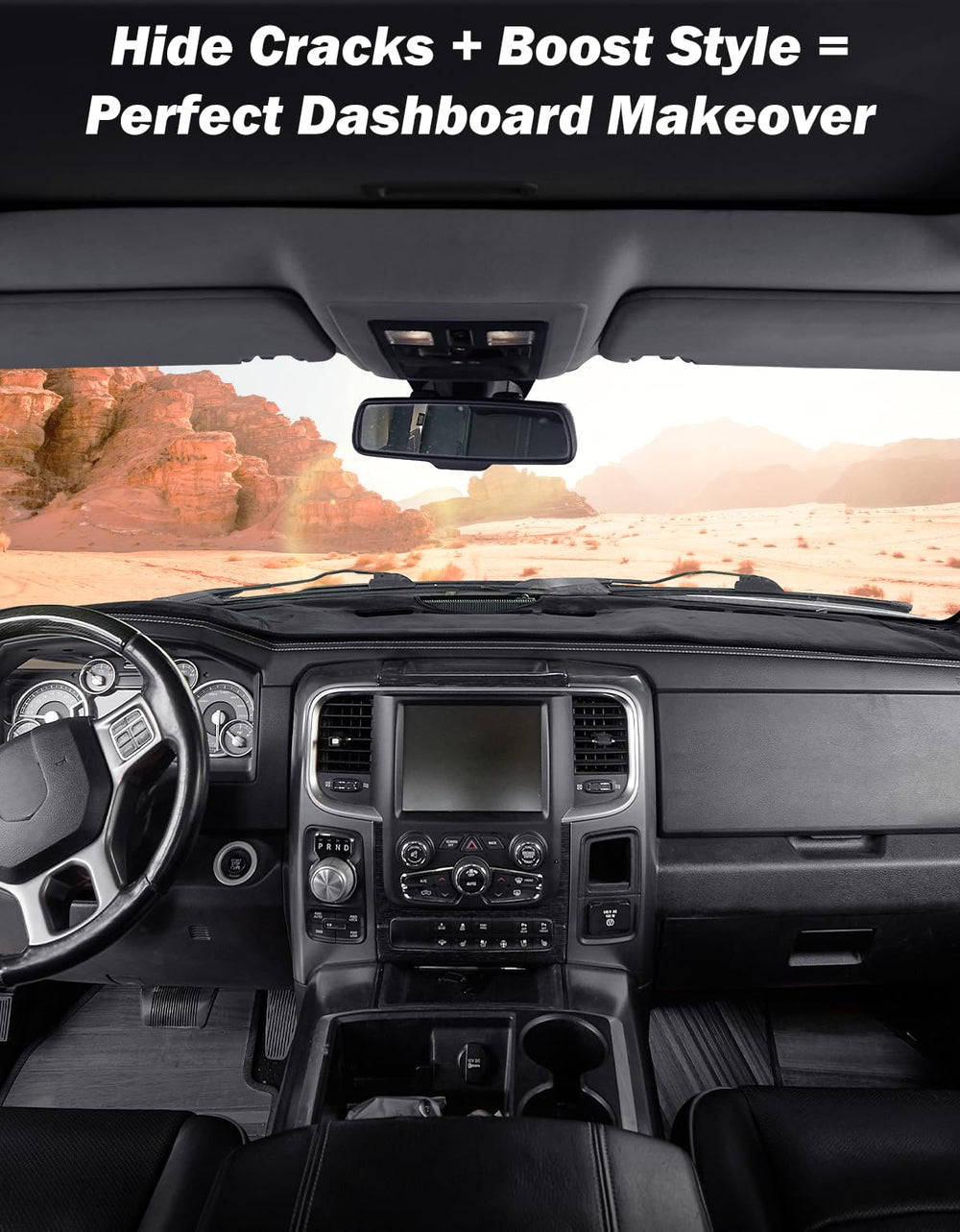 JOYTUTUS non-slip backing keeps the dash cover in place.