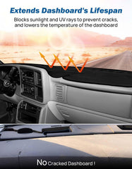 JOYTUTUS dash cover for 2007 Classic Silverado/Sierra, precise vent cutouts