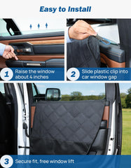 JOYTUTUS door protector with bottom metal weight stays secure while driving.
