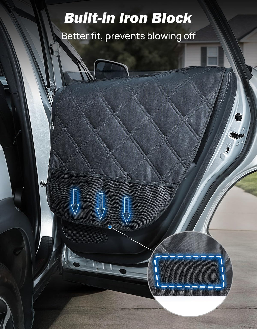 JOYTUTUS storage pockets hold bowls, leashes, and toys for trips.
