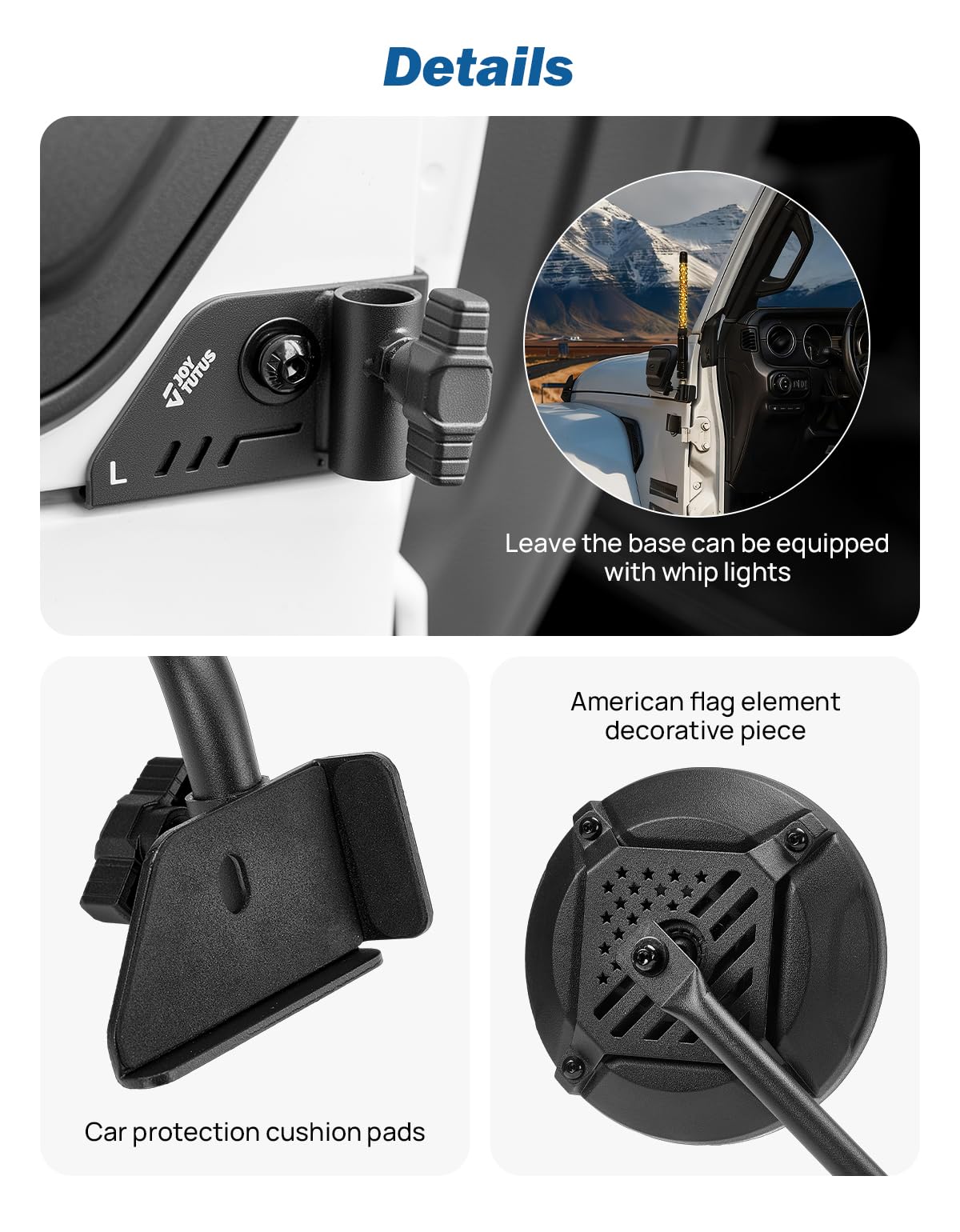 Drill-free, quick-release base for easy, reusable mounting.