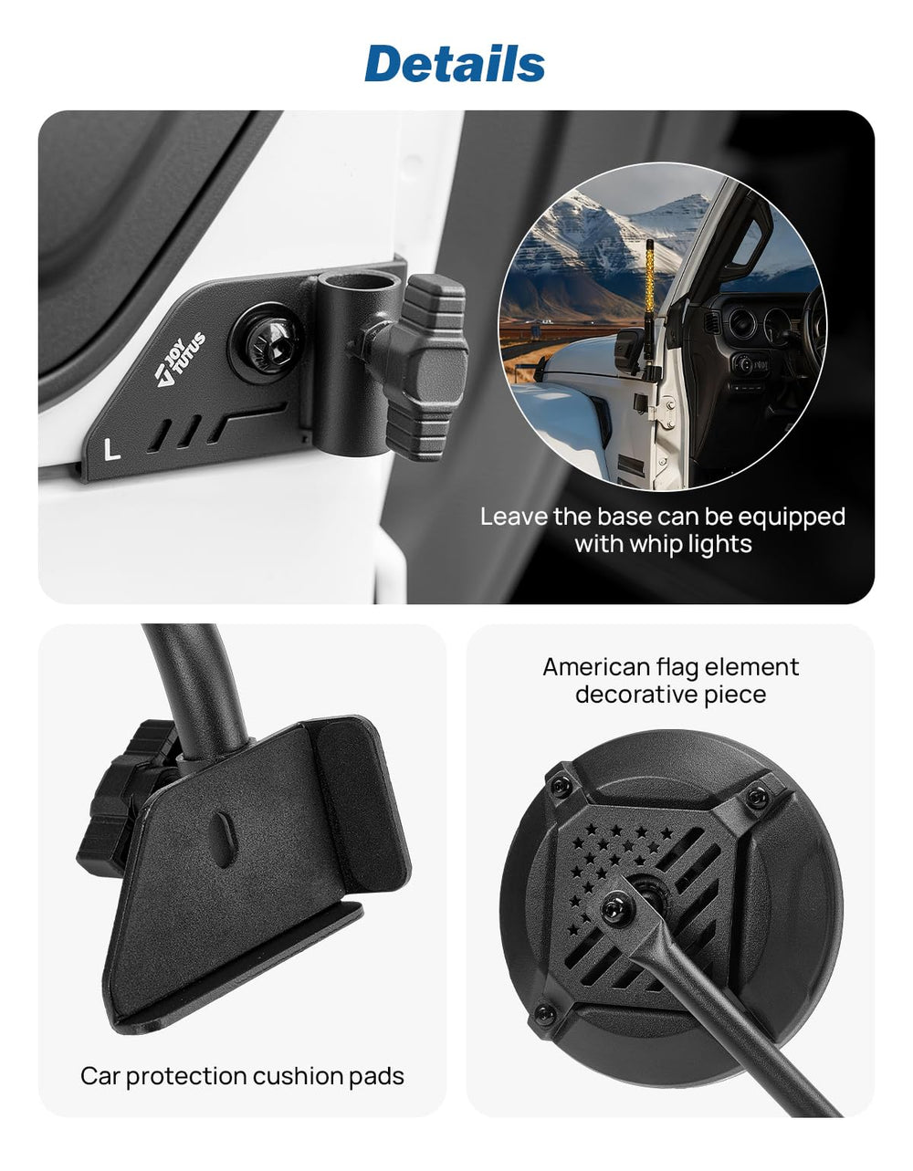 Drill-free, quick-release base for easy, reusable mounting.