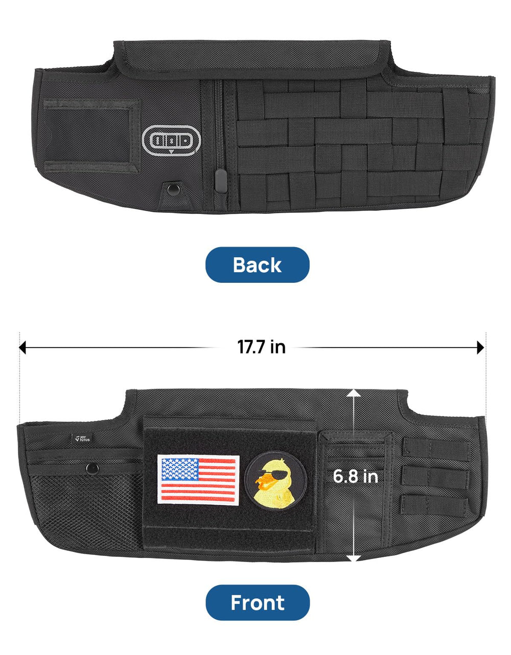 JOYTUTUS easy-install self-stick straps fitting sun visor without mirror interference