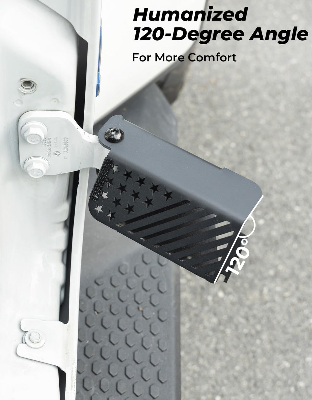 JOYTUTUS foot pegs with side guardrails protect Wrangler from mud during off-road use