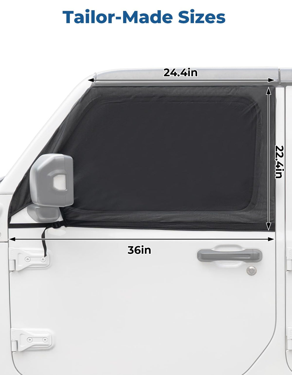 JOYTUTUS front-window-shade-zip-design offers quick access while parked.