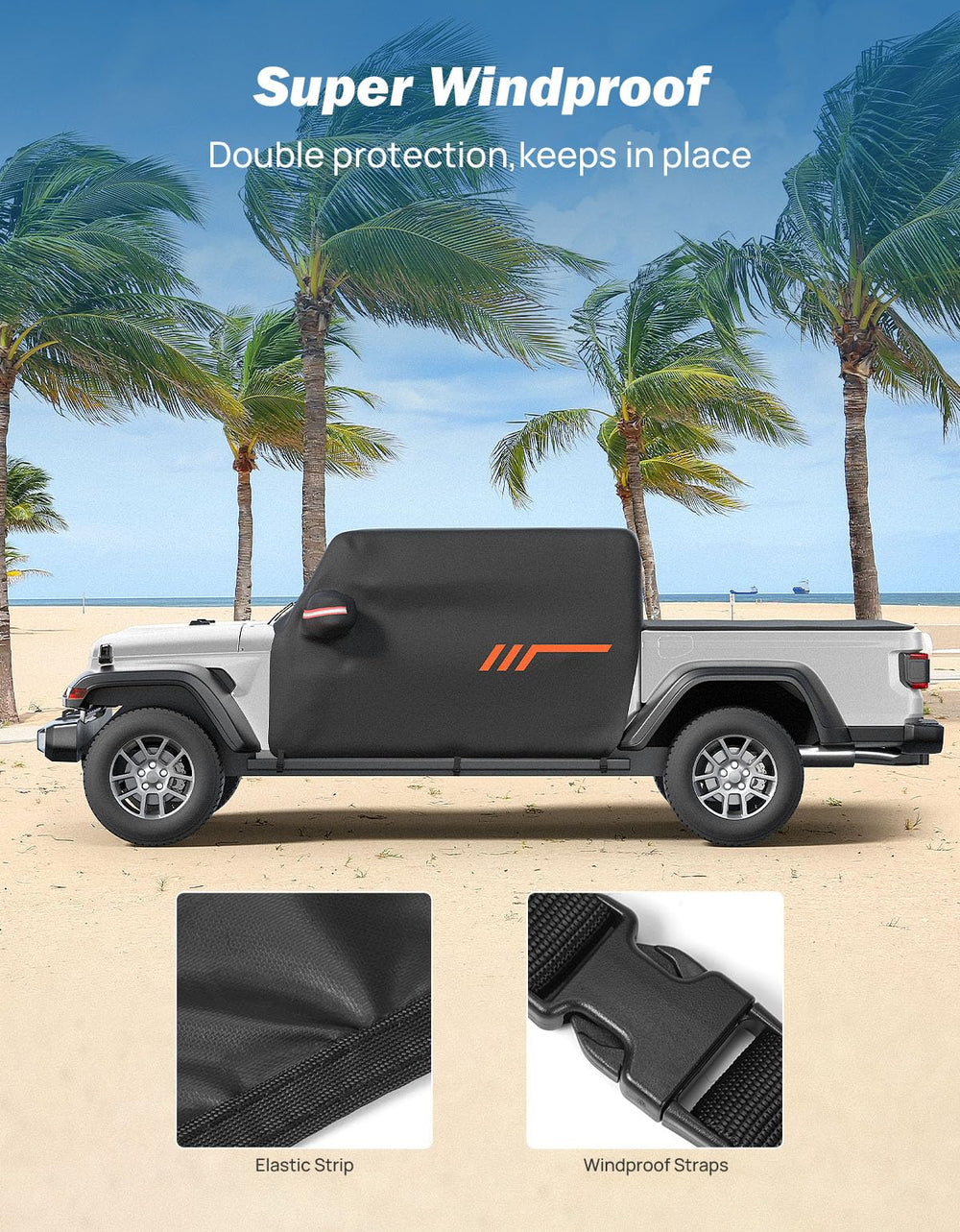 JOYTUTUS cab cover uses sealed seams to prevent water intrusion and snow buildup.