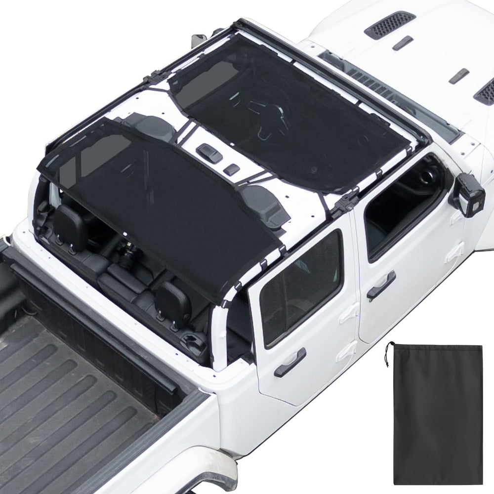 JOYTUTUS Gladiator JT mesh sun shade – front view, blocks UV rays for cooler front seating.
